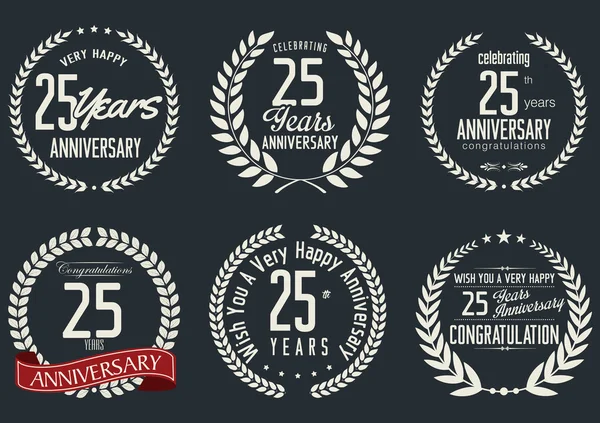 Anniversary label collection — Stock Vector