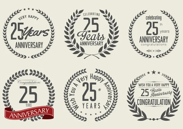 Anniversary label collection — Stock Vector