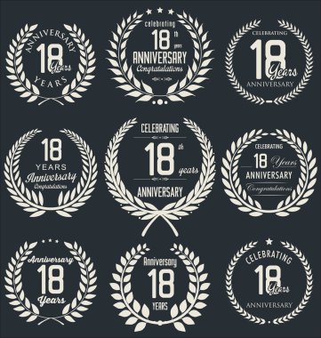 Anniversary laurel wreath collection clipart