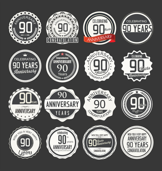 Anniversary retro badges collection