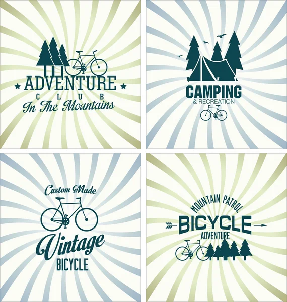 Bicycle vintage badges collection — Stock Vector