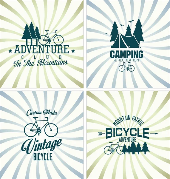 Cykel vintage emblem samling — Stock vektor