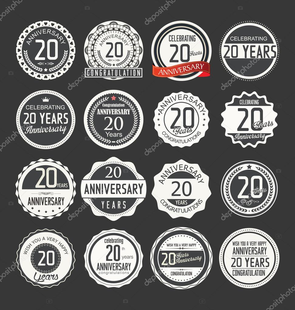 Anniversary retro badges collection