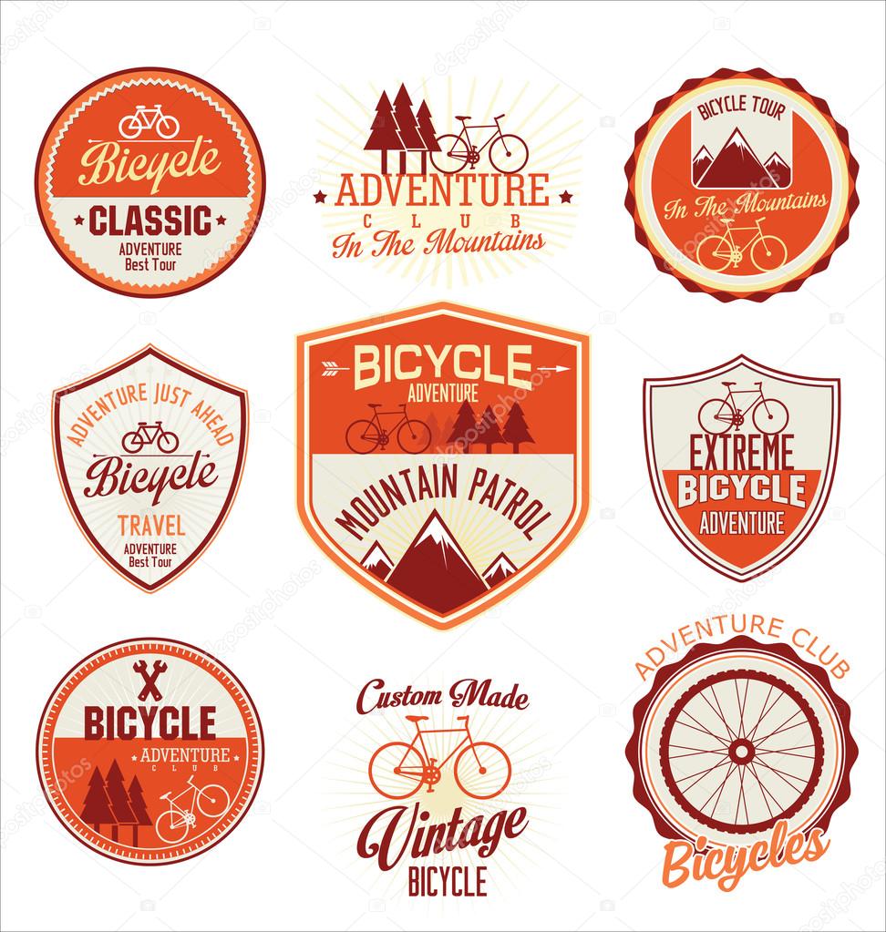 Bicycle vintage badges collection