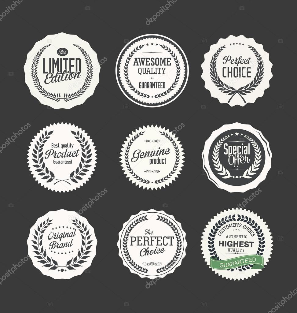 Premium quality badges collection