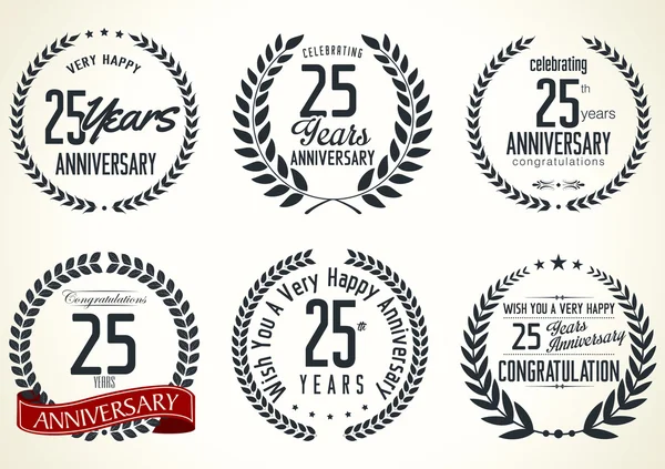 Anniversary labels collection — Stock Vector