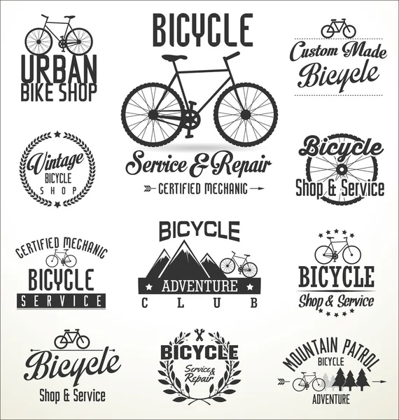 Bicycle badges and labels — Stock Vector