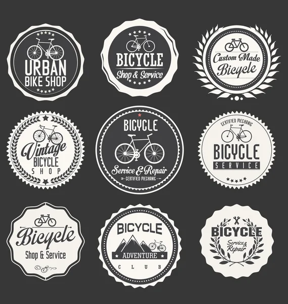 Bicycle retro badges and labels collection — Stock Vector