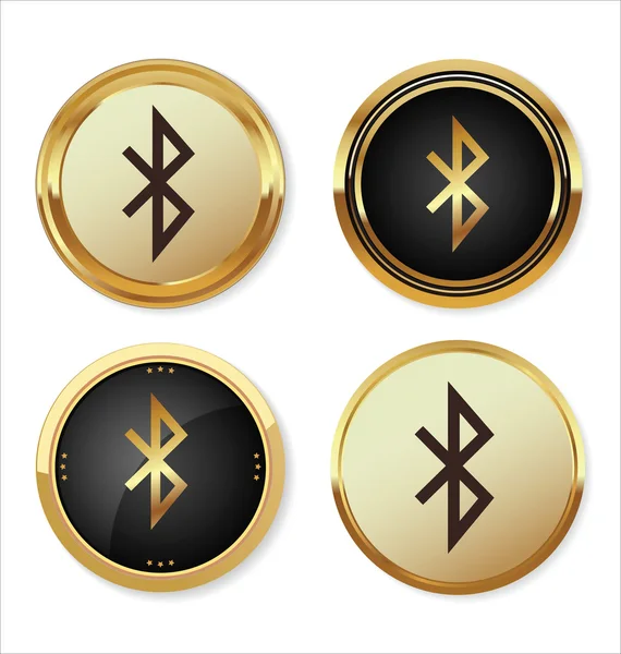 Bluetooth iconos de oro — Vector de stock