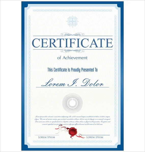 Certificado, Diploma de finalización — Vector de stock