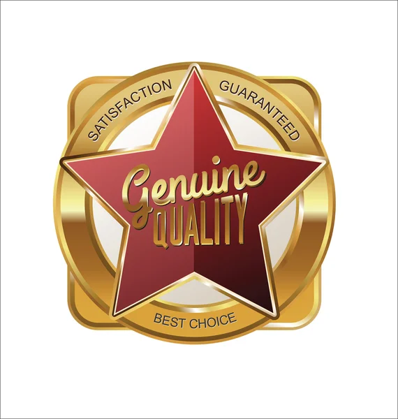 Quality golden badge — Stock Vector