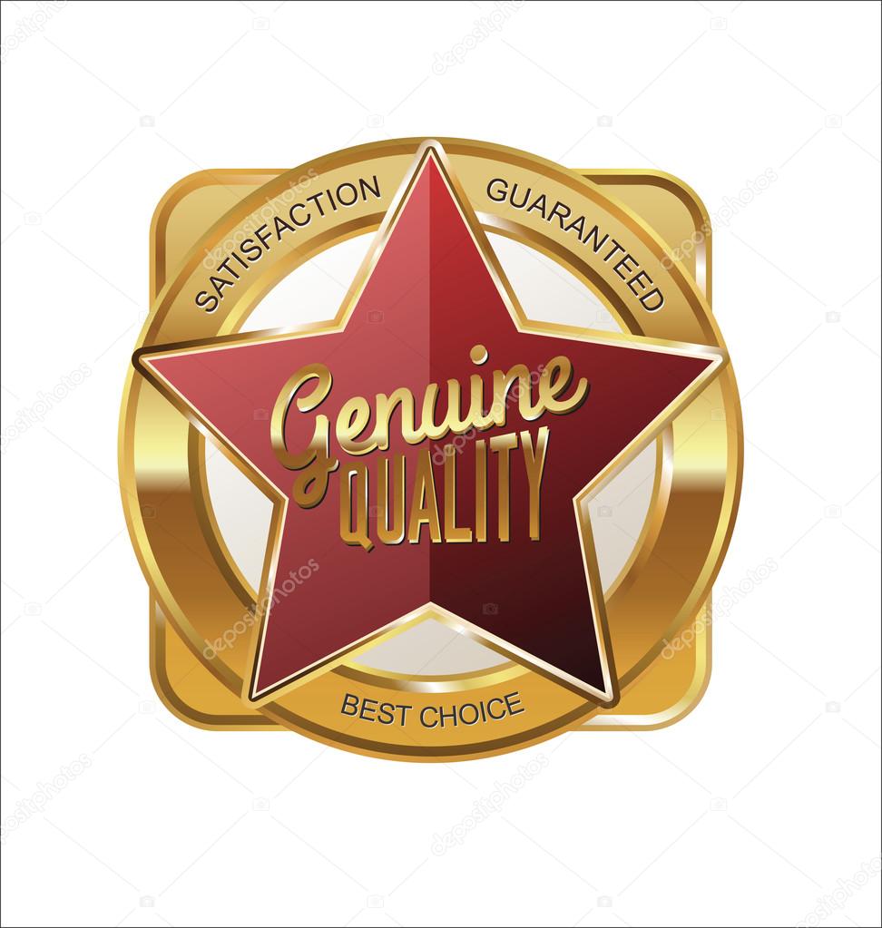 Quality golden badge