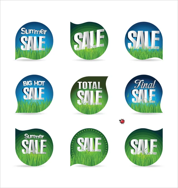 Summer sale retro badge collection — Stock Vector