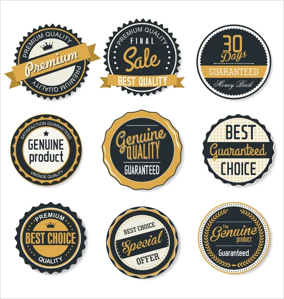 Premium, quality retro vintage labels collection — Stock Vector