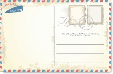 Kartpostal vektör hava posta tarzı