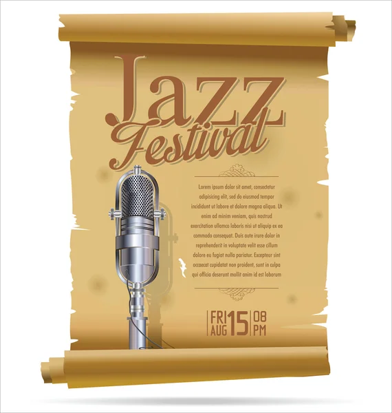 Festival de música jazz, cartaz — Vetor de Stock