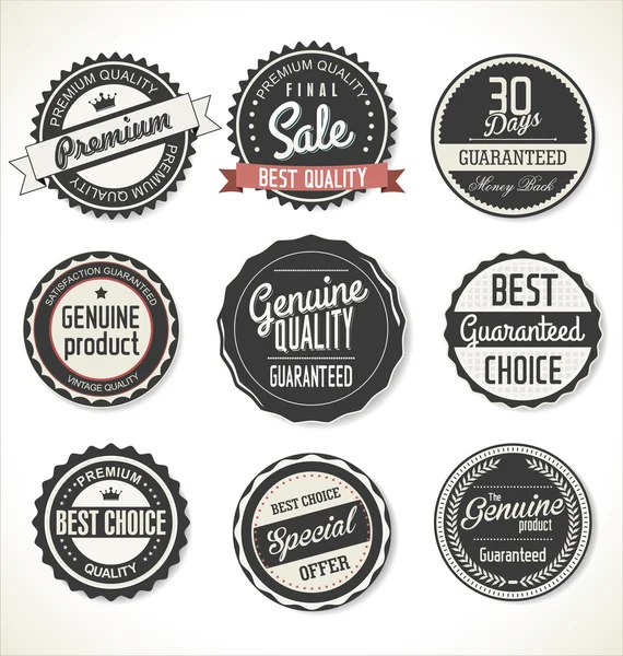 Premium, quality retro vintage labels collection — Stock Vector