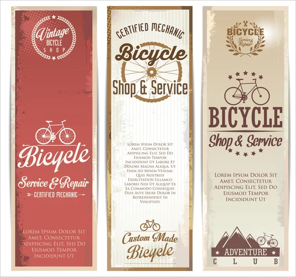 Vintage bicycles poster — Stock Vector