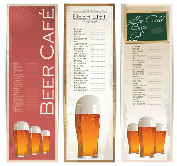 Menu list for beer — Stockový vektor