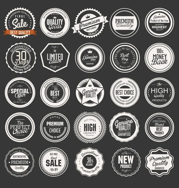 Premium, quality retro vintage labels collection — Stock Vector