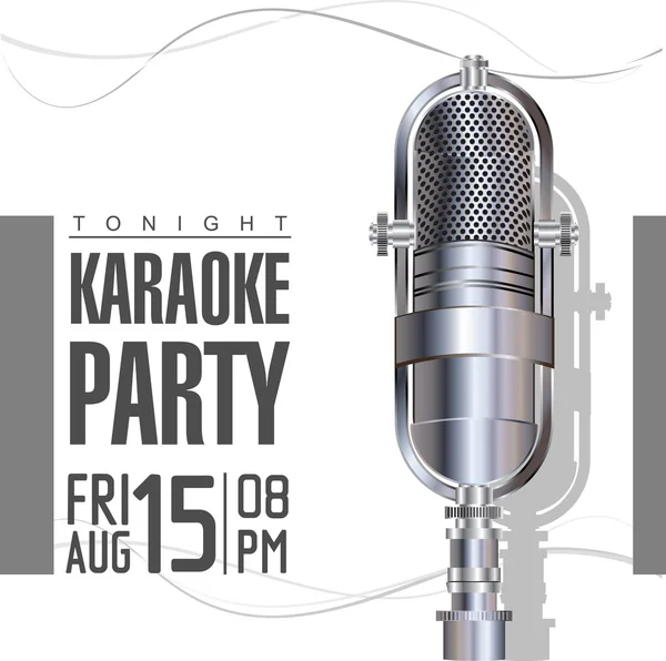 Cartaz retrô de karaoke — Vetor de Stock