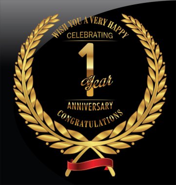 Yıldönümü altın defne çelengi 1 yıl