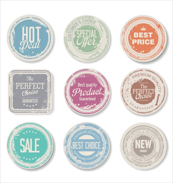 Set van vintage retro premium kwaliteit badges en labels — Stockvector