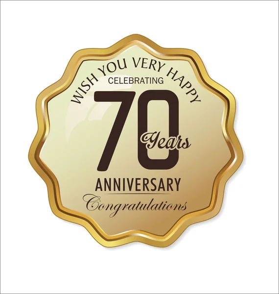 Anniversary retro golden label — Stock Vector