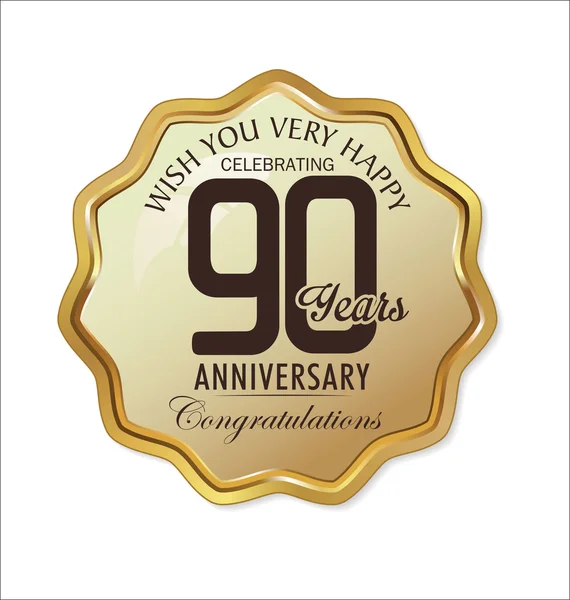 Anniversary retro golden label — Stock Vector