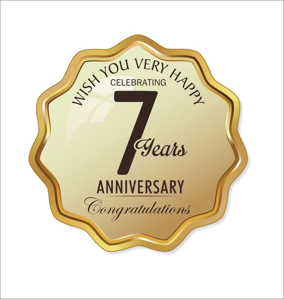 Anniversary retro golden label — Stock Vector