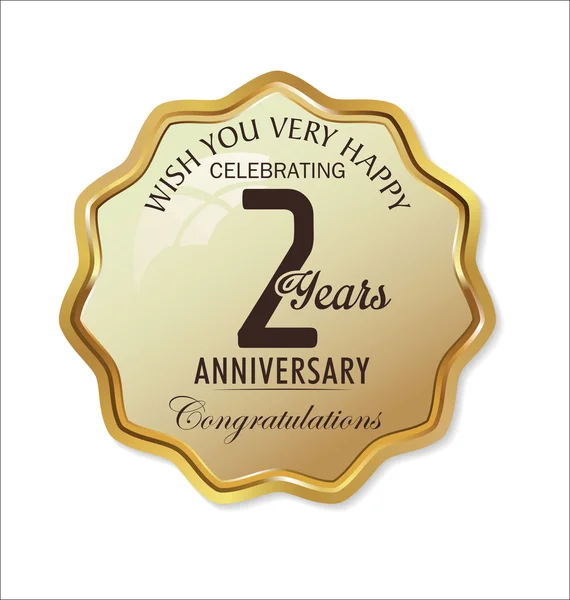 Anniversary retro golden label — Stock Vector