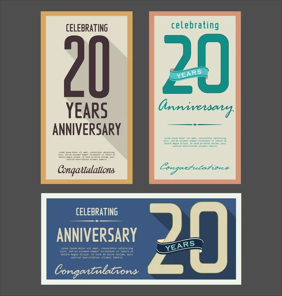 Anniversary retro background — Stock Vector