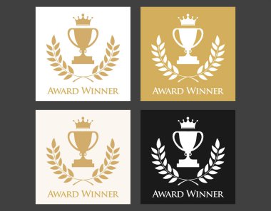 Kupa ikonu, kupa kupası, ödül kupası, ödül sembolü sanat illüstrasyonu.