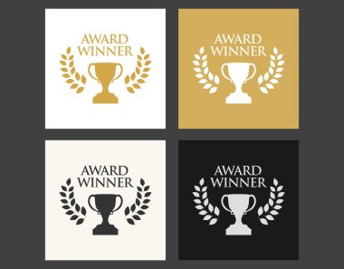 Kupa ikonu, kupa kupası, ödül kupası, ödül sembolü sanat illüstrasyonu.