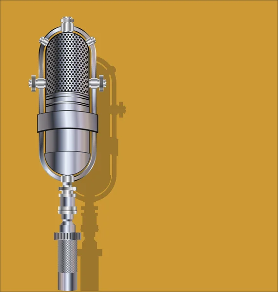 Microphone vintage argenté — Image vectorielle