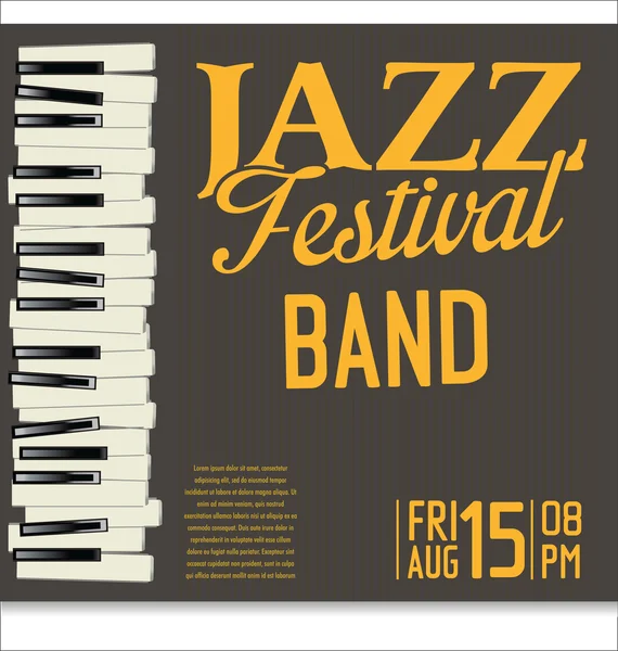 Jazz muziek festival, poster — Stockvector