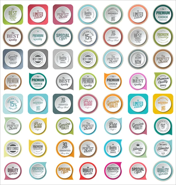 Badges and labels collection — Stock Vector