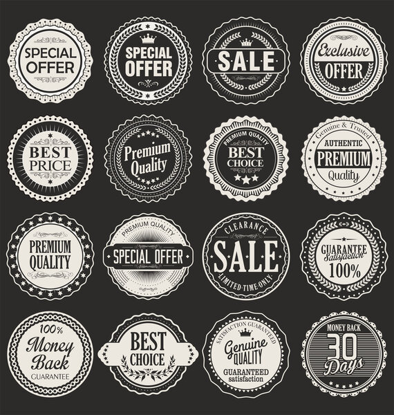 Premium, quality retro vintage labels collection