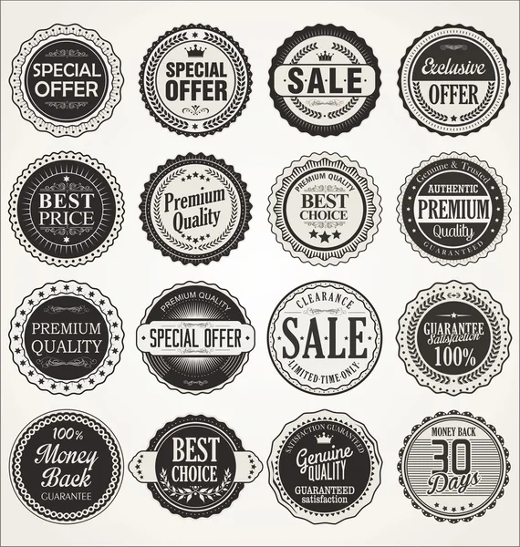 Premium, coleção de etiquetas vintage retro de qualidade —  Vetores de Stock