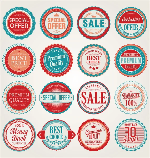 Quality retro badges collection — Stock Vector