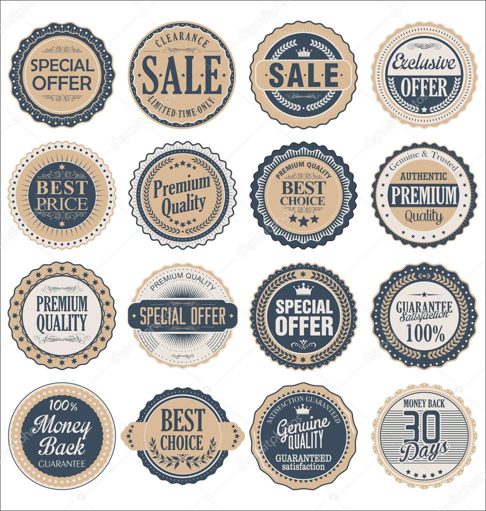 quality retro vintage badges collection