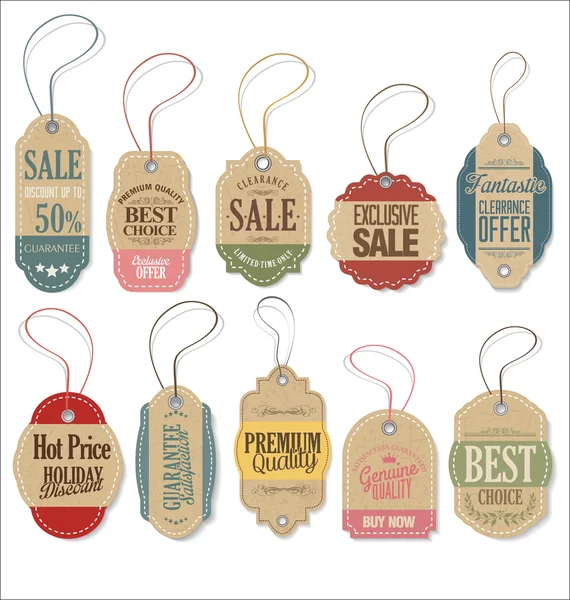 Retro tags collection — Stock Vector