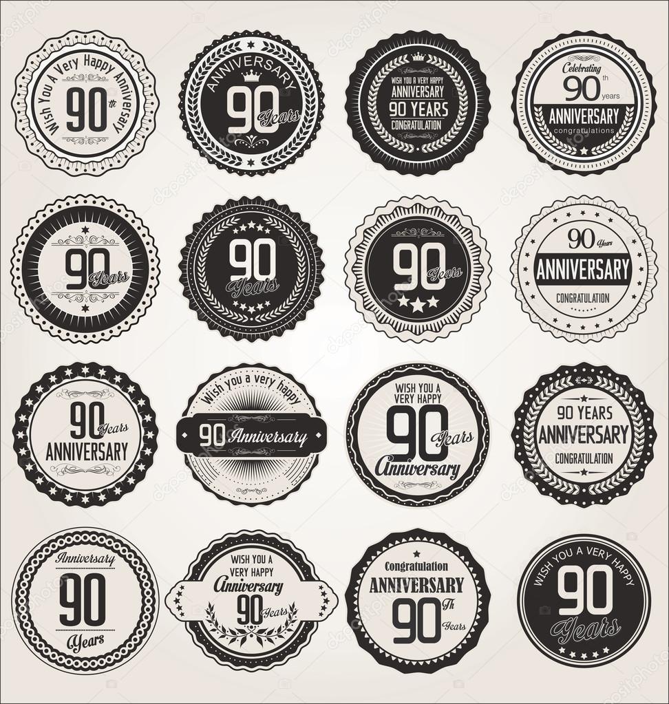 Anniversary retro labels collection 90 years