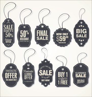 Vintage Style Sale Tags Design clipart
