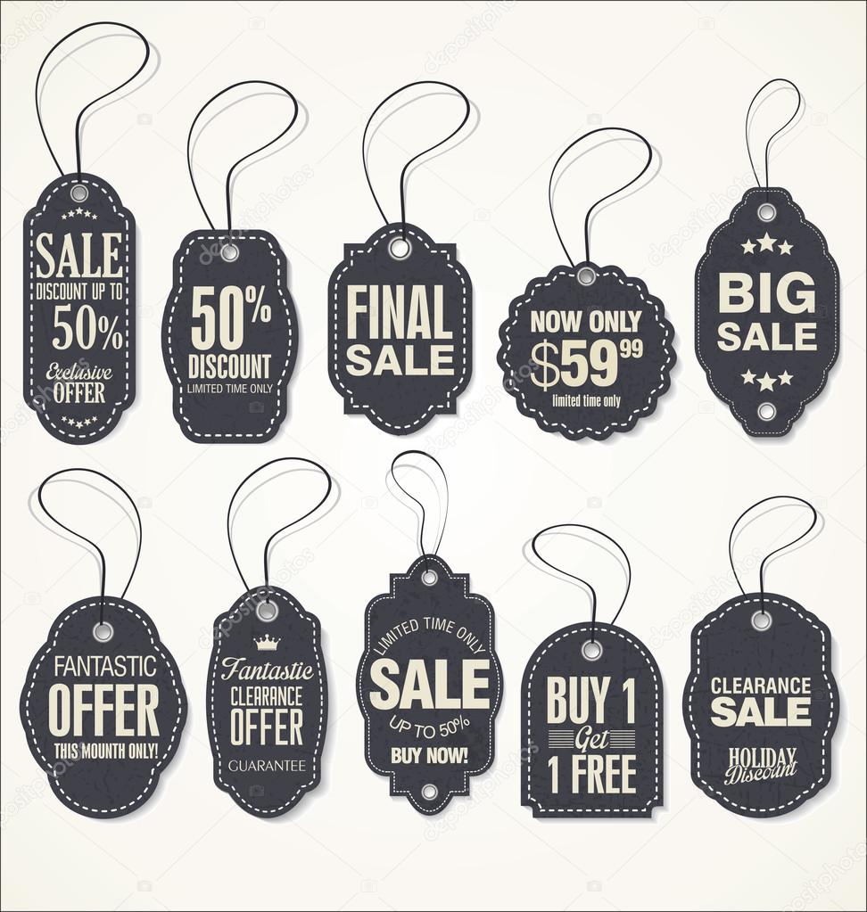 Vintage Style Sale Tags Design