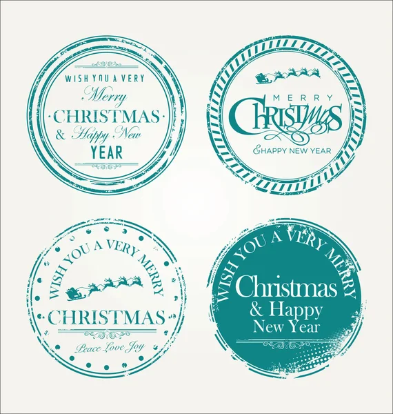 Merry Christmas grunge rubber stamp — Stock Vector