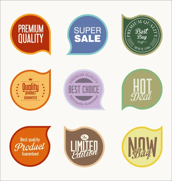 Vintage Style Promotional sale labels collection — Stock Vector