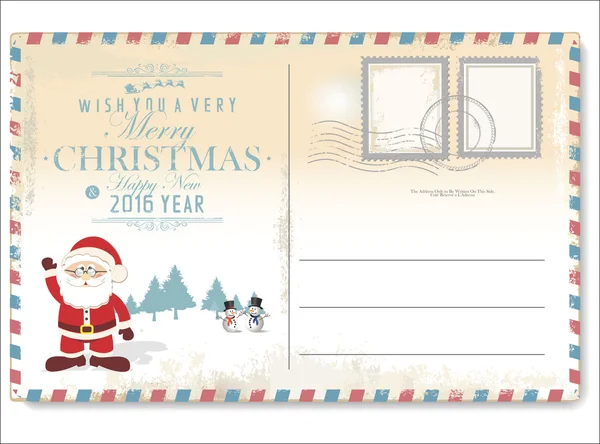 Vintage Christmas letter to Santa Claus — Stock Vector
