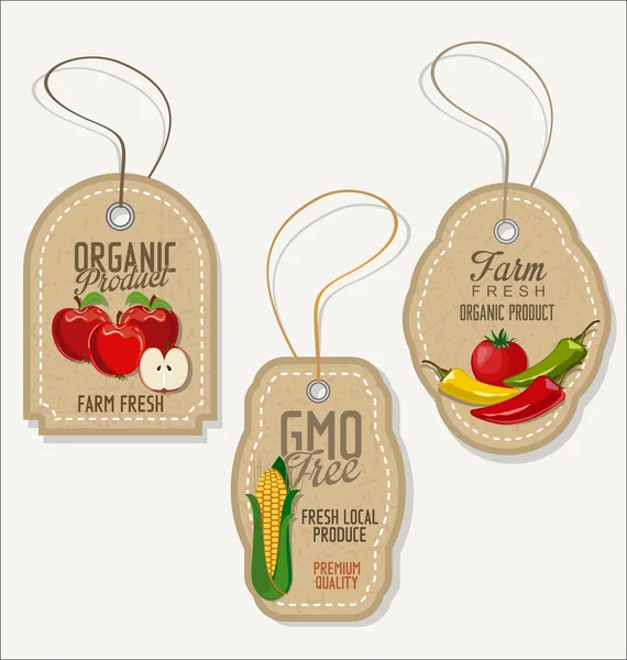Set of Fresh Organic Labels — Stock Vector