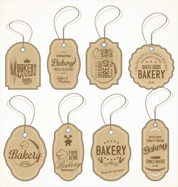Etiketten für alte Bäckereien — Stockvektor